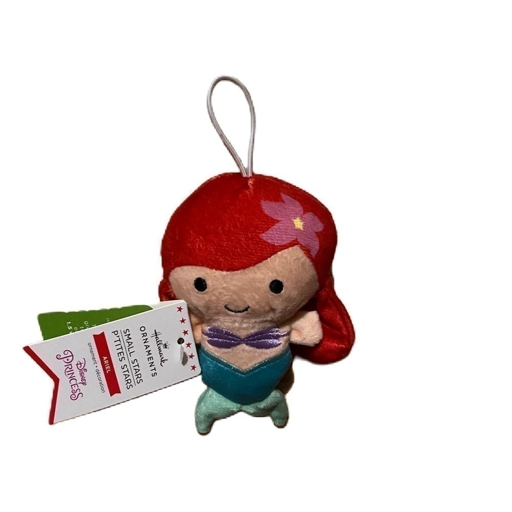 Disney Ariel Plush Christmas Ornament NEW Little Mermaid Red Princess Kids